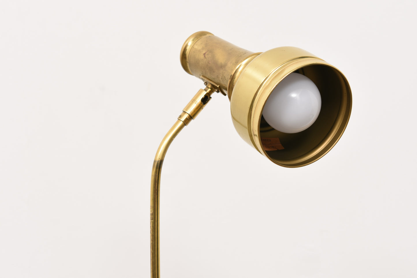 Height-adjustable brass floor lamp