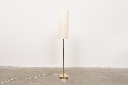 Vintage brass floor light with shade