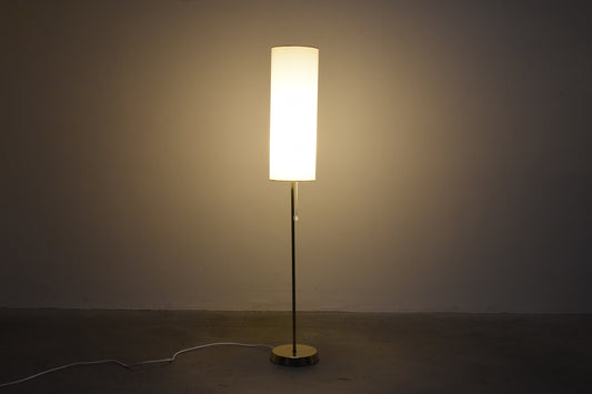 Vintage brass floor light with shade