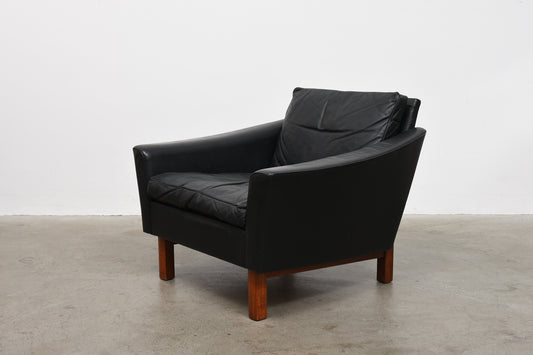 1960s Danish leather lounger