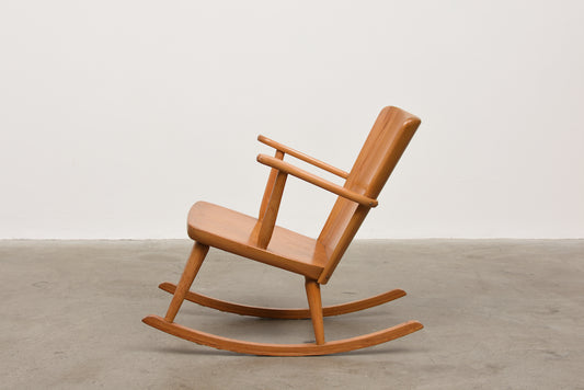 1940s Swedish pine rocking chair by Göran Malmvall