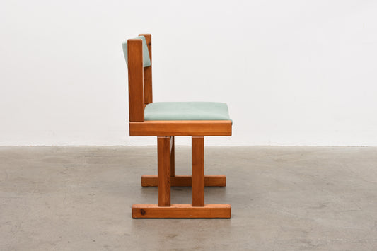 Vintage Danish pine + velvet chair