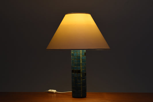 1960s tiled ceramic table lamp