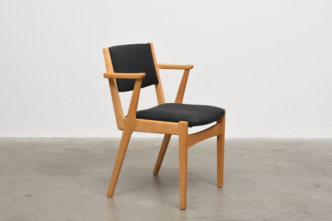 Three available: Swedish birch stacking armchairs