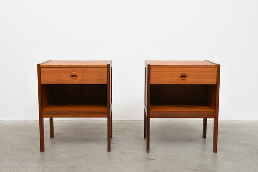 Pair of 1970s teak bedside tables