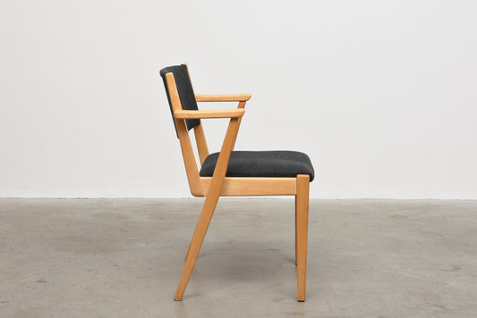 Three available: Swedish birch stacking armchairs