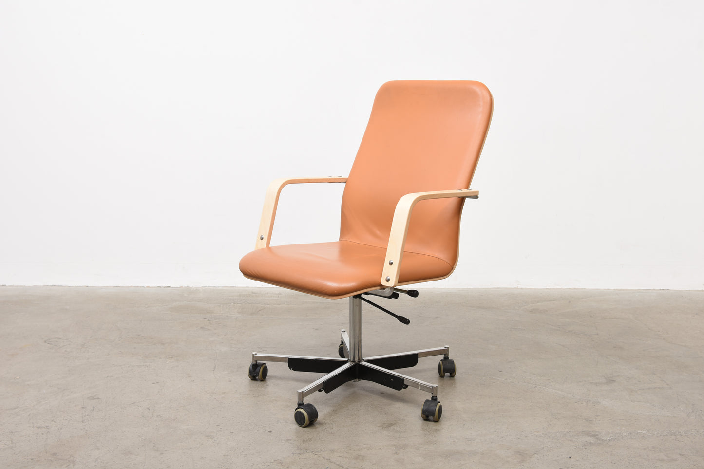 Leather desk chair by Yrjö Kukkapuro