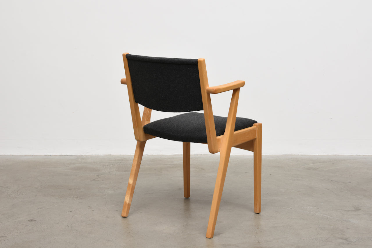 Three available: Swedish birch stacking armchairs