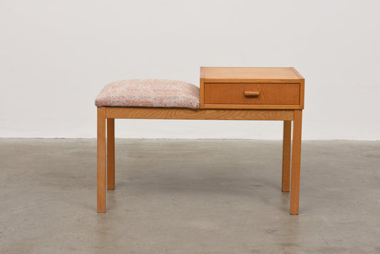 1960s oak telephone bench