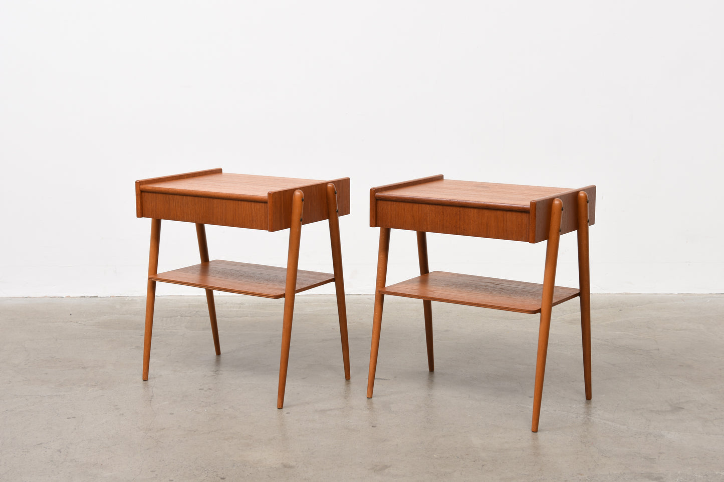 Pair of teak bedside tables by AB Carlström & Co