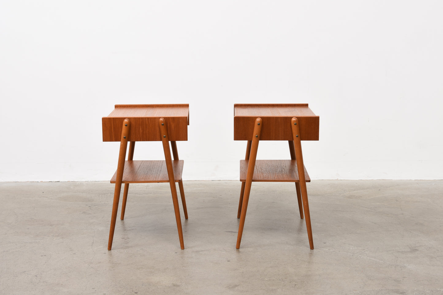 Pair of teak bedside tables by AB Carlström & Co