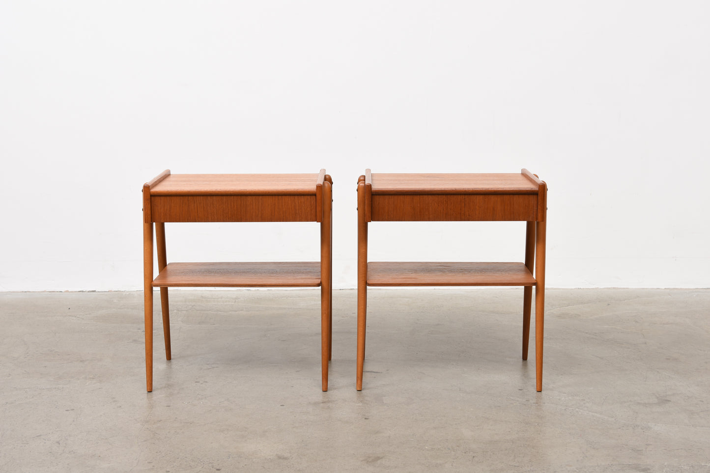 Pair of teak bedside tables by AB Carlström & Co