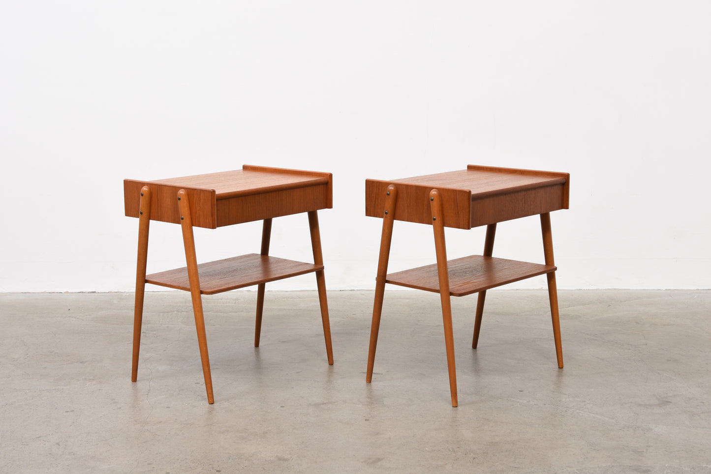 Pair of teak bedside tables by AB Carlström & Co