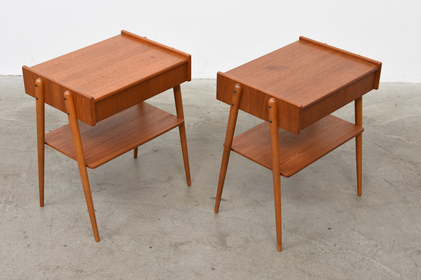 Pair of teak bedside tables by AB Carlström & Co