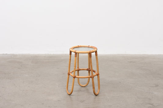 Vintage bamboo and glass plant table no. 2