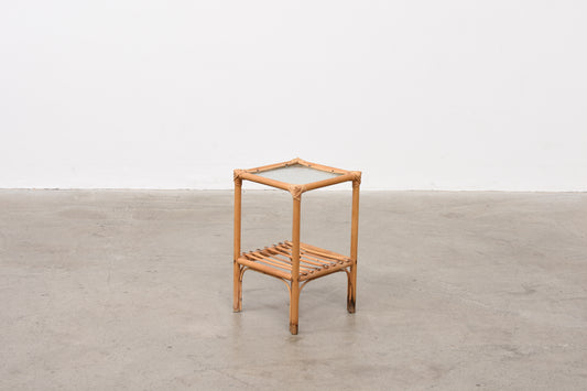 Vintage bamboo and glass plant table no. 1