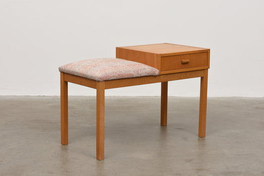 1960s oak telephone bench