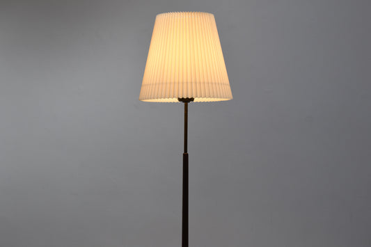 1960s teak + brass floor light