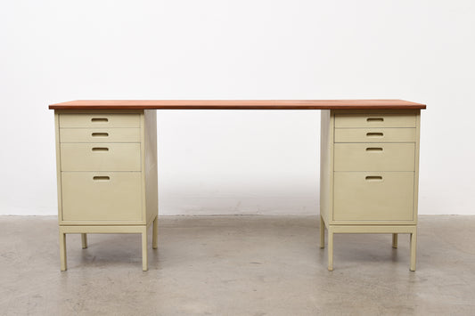 1960s Swedish twin pedestal desk