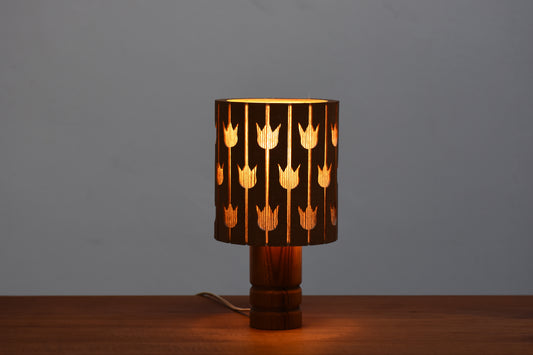 1970s Danish pine table lamp