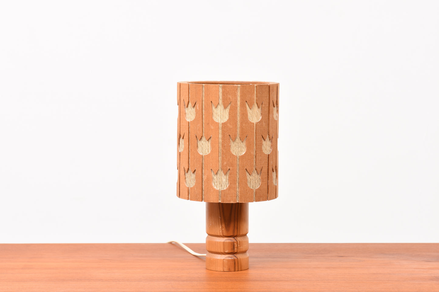 1970s Danish pine table lamp
