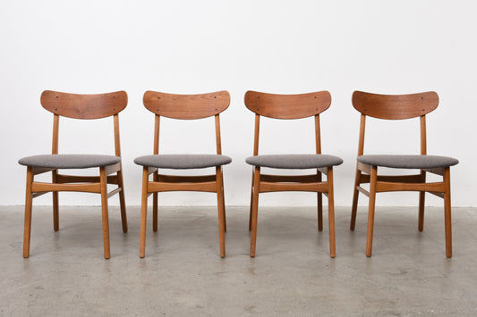 Set of teak + oak chairs by Farstrup