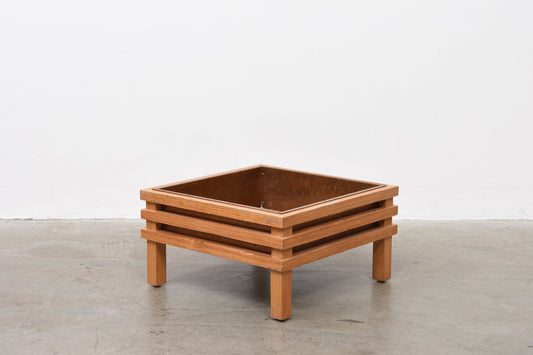 1970s Swedish pine + copper planter