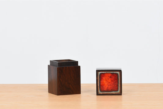 1960s rosewood and tile box