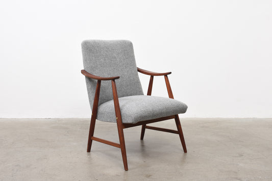 1950s teak + wool occasional chair