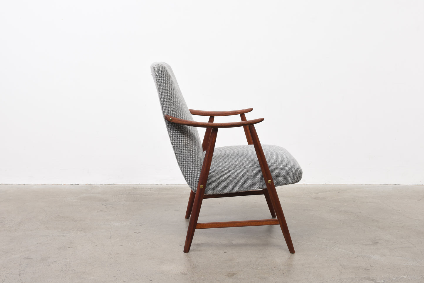 1950s teak + wool occasional chair