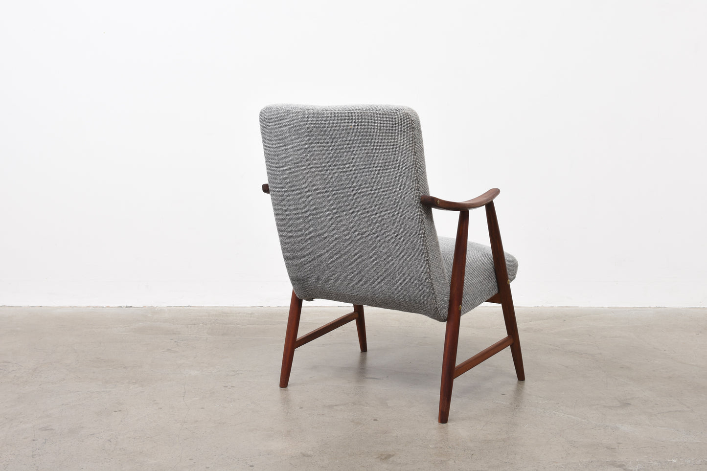 1950s teak + wool occasional chair