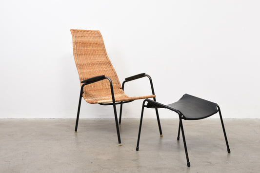 1950s lounger + foot stool by Alf Svensson