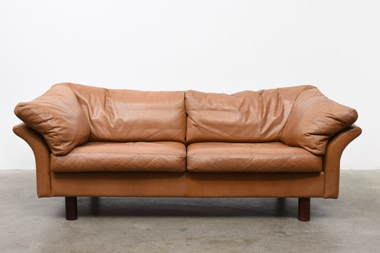 Tan leather sofa by Stouby