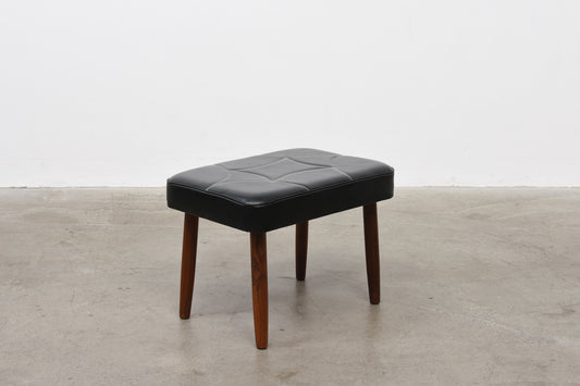 1960s vinyl + teak foot stool