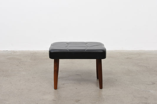 1960s vinyl + teak foot stool