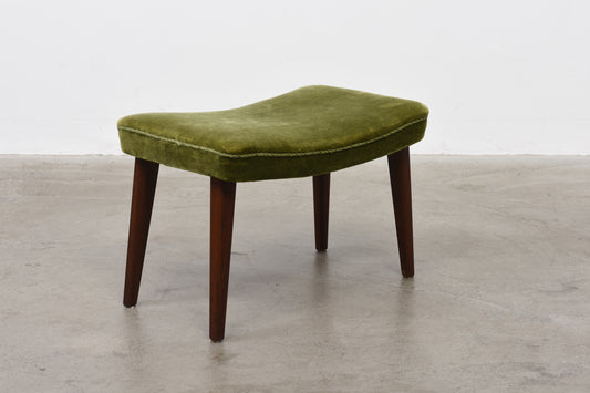 1960s mohair velvet foot stool