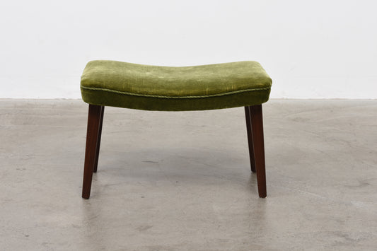1960s mohair velvet foot stool