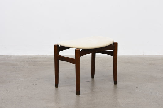 Oak + velvet stool