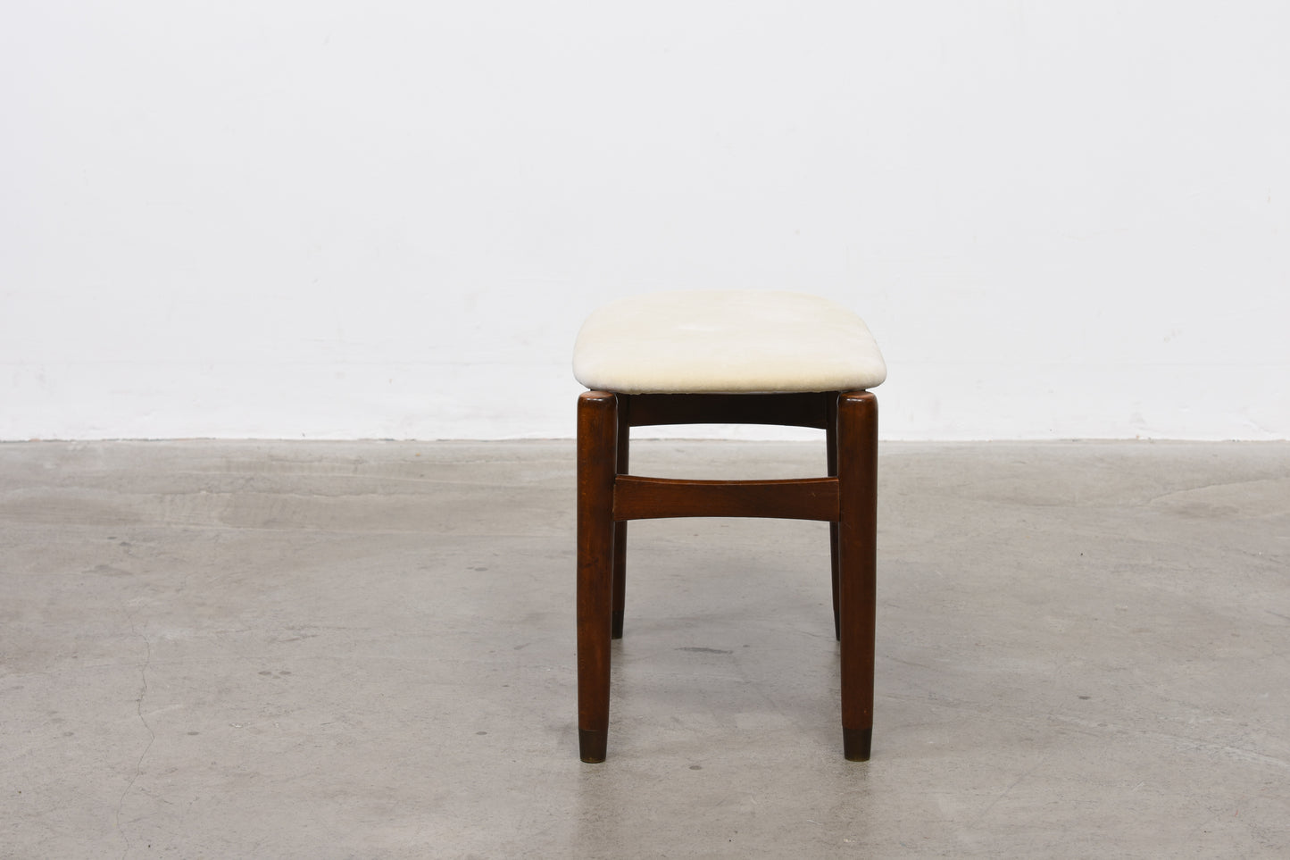 Oak + velvet stool