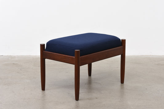 1960s teak + felt foot stool