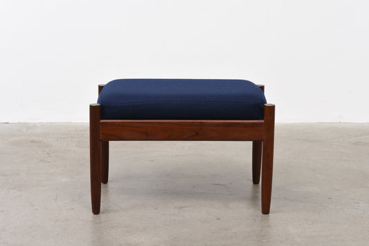1960s teak + felt foot stool