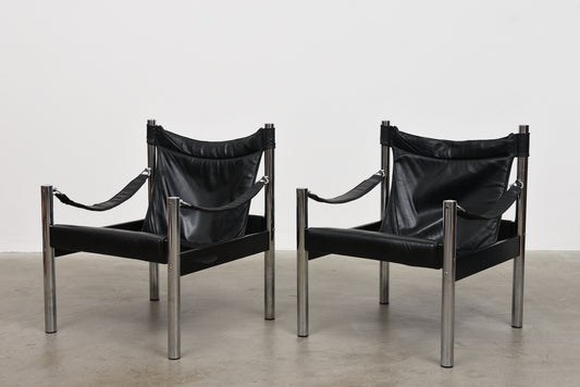 One available: 1980s safari chairs by Börje Johanson