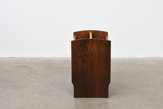 Rosewood + leather magazine/vinyl stand