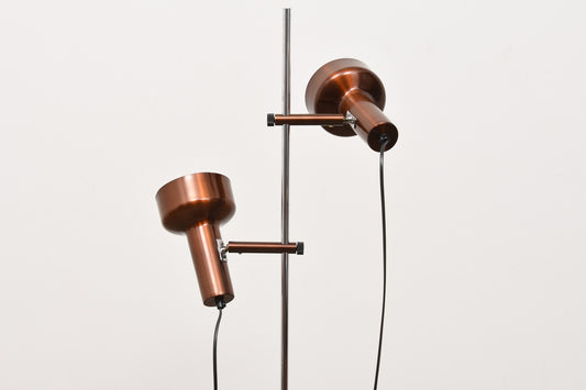 1960s bronze twin-headed floor lamp