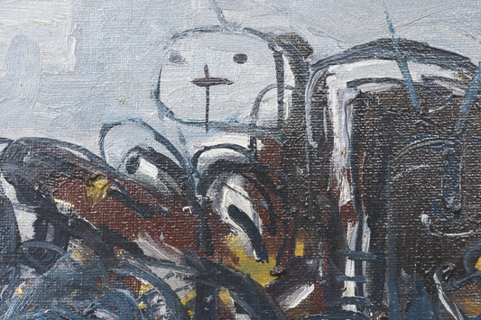 1950s abstract oil painting