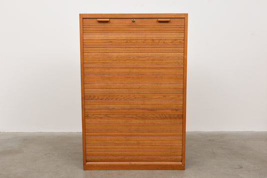 1950s oiled oak archive unit