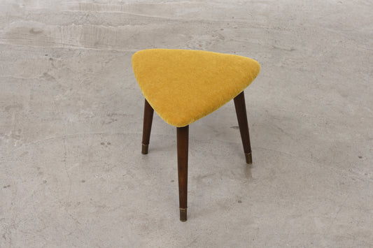 1950s tripod stool in mohair velvet