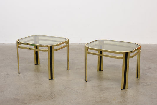 Two available: Brass + glass side tables