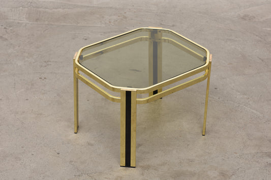 Two available: Brass + glass side tables
