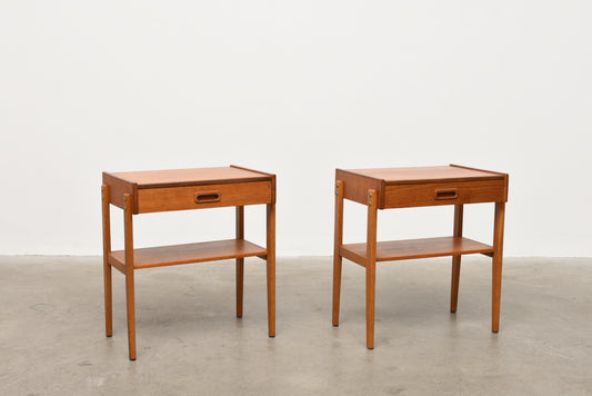 Pair of Swedish teak bedside tables